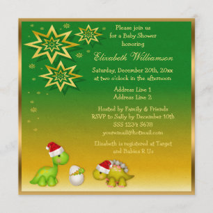 Newly Hatched Baby Dino Festive Baby Shower Invitation