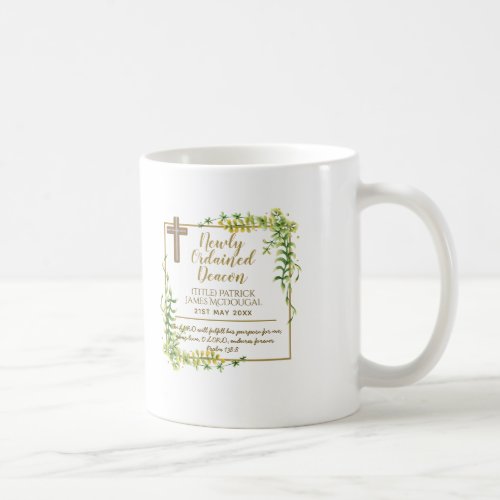 Newly Ordained Deacon Gift Scripture Verse Custom Coffee Mug
