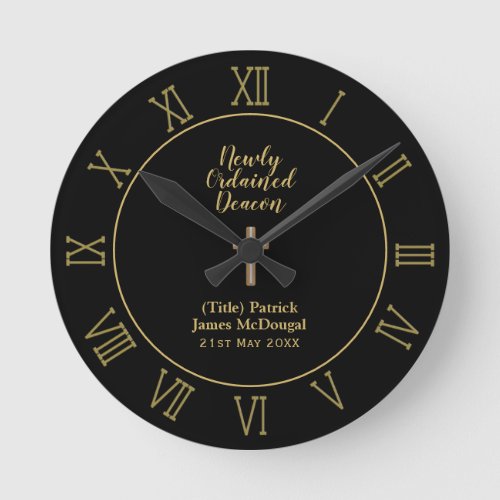 Newly Ordained Deacon Gift Scripture Verse Custom Round Clock