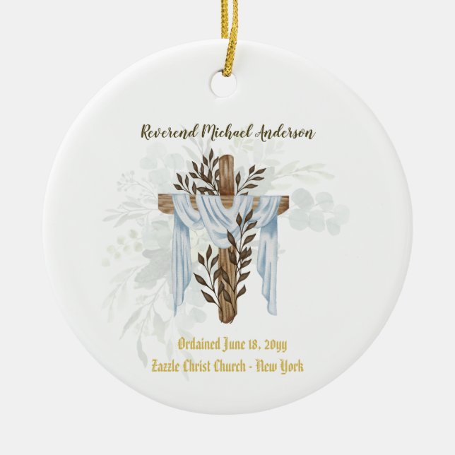 Newly Ordained Priest Pastor Deacon Minister Ceramic Ornament (Front)