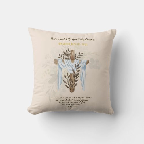 Newly Ordained Priest Pastor Deacon Minister Throw Pillow