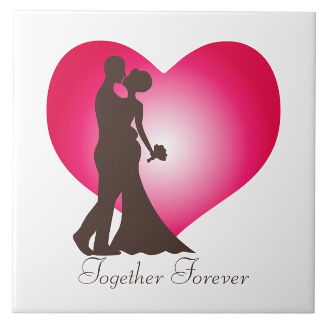 Newly wedded couple ceramic tile (Front)