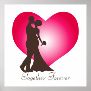 Newly wedded couple poster