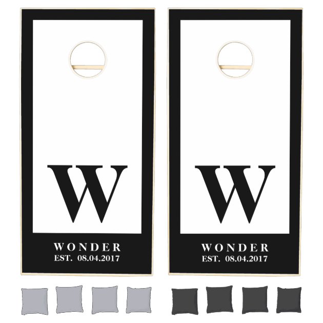 Newly Wedding Monogram simple Cornhole Set