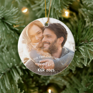 Newly Weds Engaged Our First Christmas Together Ceramic Ornament