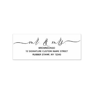Newly weds mr and mrs home address rubber stamp