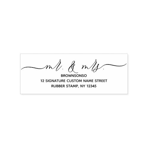 Newly weds mr and mrs home address rubber stamp