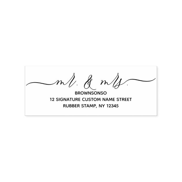 Newly weds mr and mrs home address rubber stamp