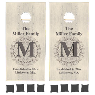 Newly Weds Pale Old Wood Wedding Cornhole Set