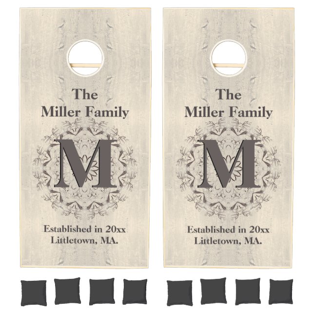 Newly Weds Pale Old Wood Wedding  Cornhole Set (Set)