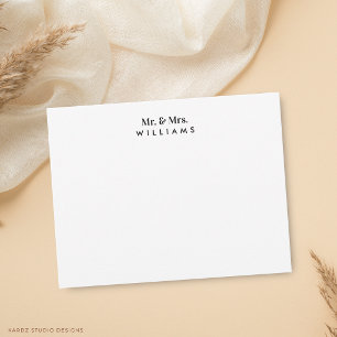 Newly weds Simple Modern Couple Note Card