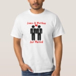 Newly Weds Two Grooms With Heart Customizable T-shirt at Zazzle