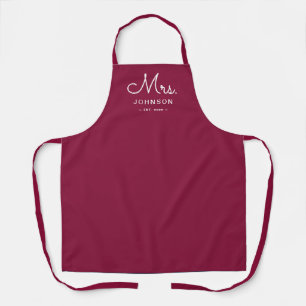 Newlywed Bride Personalized Red Apron