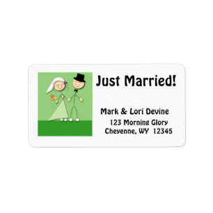 Newlywed Cartoon Designer labels