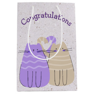 Newlywed Cats on Terrazzo Medium Gift Bag