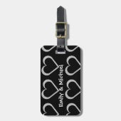 Newlywed Chalkboard Heart Luggage Tags (Front Vertical)