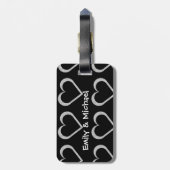 Newlywed Chalkboard Heart Luggage Tags (Back Vertical)