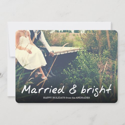 Newlywed Christmas Married Bright Photo Holiday