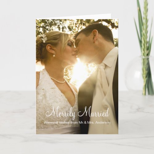 Newlywed Christmas Photo Holiday Greeting Card