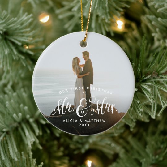 just married christmas tree ornament