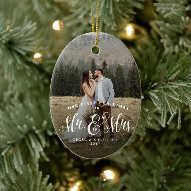Newlywed Christmas tree ornament Zazzle