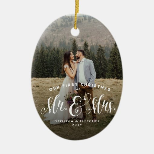 Newlywed Christmas tree ornament Zazzle
