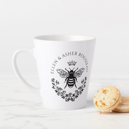 Newlywed Couple Bee Laurel Logo Latte Mug