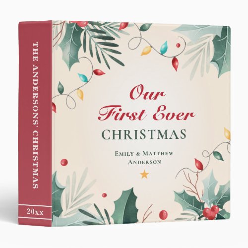 Newlywed Couple First 1st Christmas Photo Album 3 Ring Binder