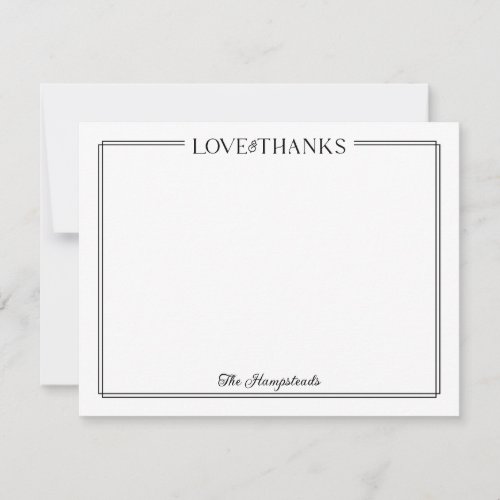 Newlywed Couple LOVE & THANKS Wedding Stationery Thank You Card