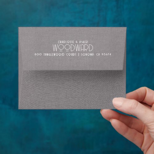 Newlywed Couple Name Monogram Wedding Gray  Envelope