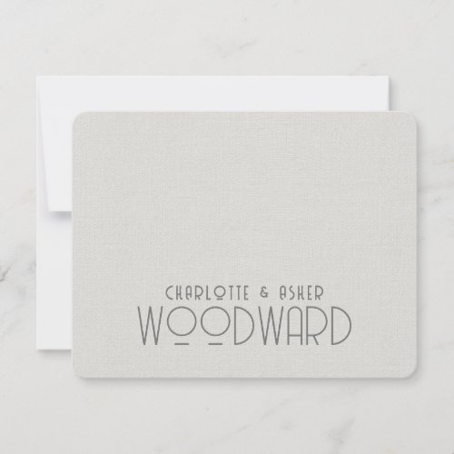 Newlywed Couple Name Monogram Wedding White Gray Note Card