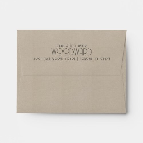 Newlywed Couple Name Wedding Monogram Smoky Taupe Envelope