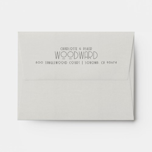 Newlywed Couple Name Wedding White Gray Envelope