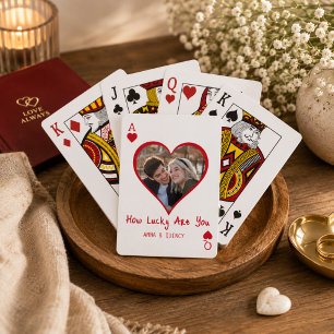Newlywed Couple Photo Ace Hearts Romance Poker Cards