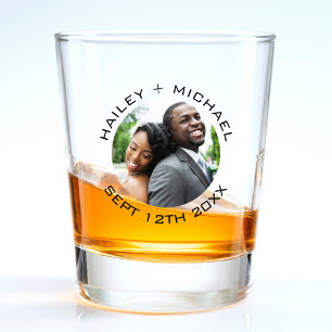 Newlywed Couple Photo Wedding Anniversary Shot Glass