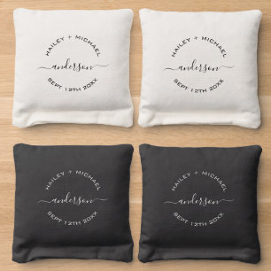 Newlywed Couple Wedding Anniversary Cornhole Bags