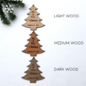 Newlywed Custom Wooden Engraved Tree Ornament (Front)