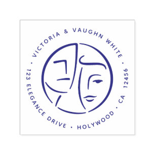 Newlywed Elegance Rich Couple Return Address Self-inking Stamp