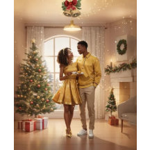 Newlywed, First anniversary Christmas card