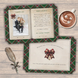 Newlywed First Christmas Book Themed Photo Holiday Card