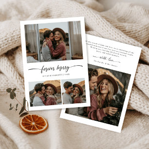 Newlywed First Christmas Forever Merry Photo Holiday Card