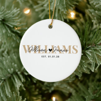 Newlywed First Christmas | Mr & Mrs Wedding Custom Ceramic Ornament