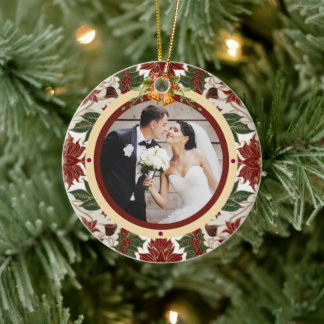 Newlywed First Christmas Photo Ornament Custom