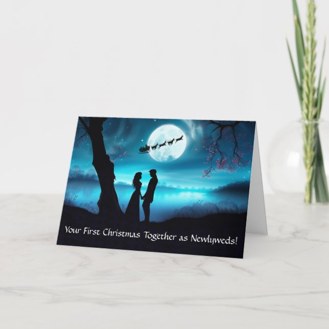 Newlywed First Christmas Together Married Couple Card (Front)
