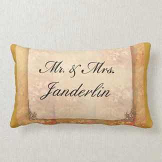 Newlywed floral gift lumbar pillow
