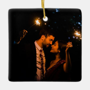 Newlywed Gift, Christmas Mr Mrs Ceramic Ornament