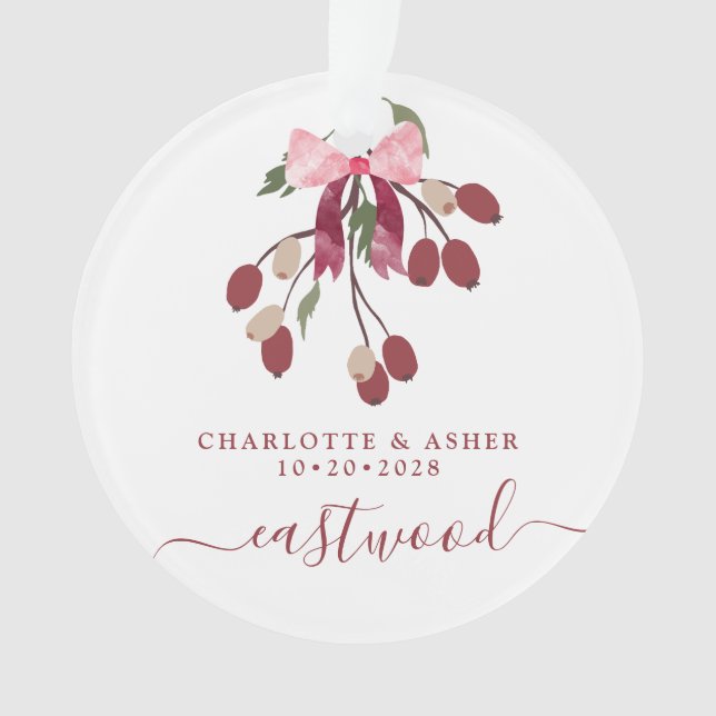 Newlywed Gift Mr & Mrs Christmas Ornament (Front)