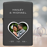 Newlywed Heart Photo Picture Wedding Zippo Lighter<br><div class="desc">Elegant wedding reception party favor lighter for newlywed couples.  Personalize it by adding a newlywed couple photo,  each spouses name and your wedding anniversary date.  Great his and hers bridal shower gift.</div>