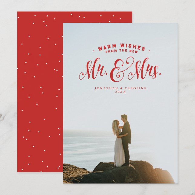 Newlywed holiday photo card (Front/Back)