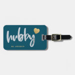 Newlywed Hubby Typography Luggage Tag at Zazzle
